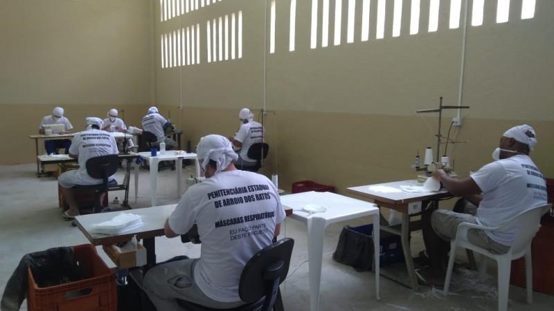 23 casas prisionais do Estado estão produzindo equipamentos de proteção desde o início da pandemia