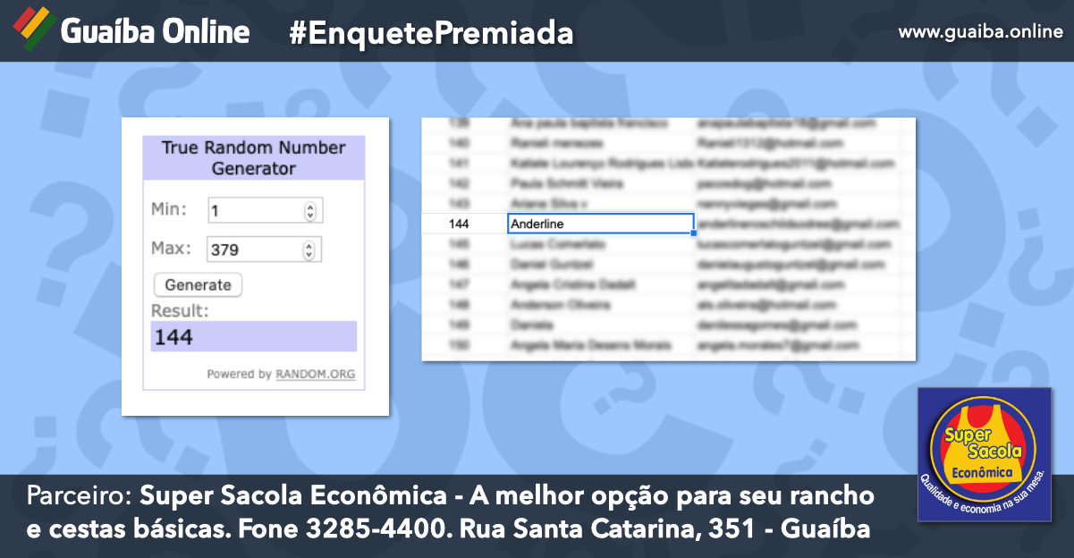 Anderline Roschild Sodré é a ganhadora da promoção de Dia dos Namorados do jornal Guaíba Online e Super Sacola