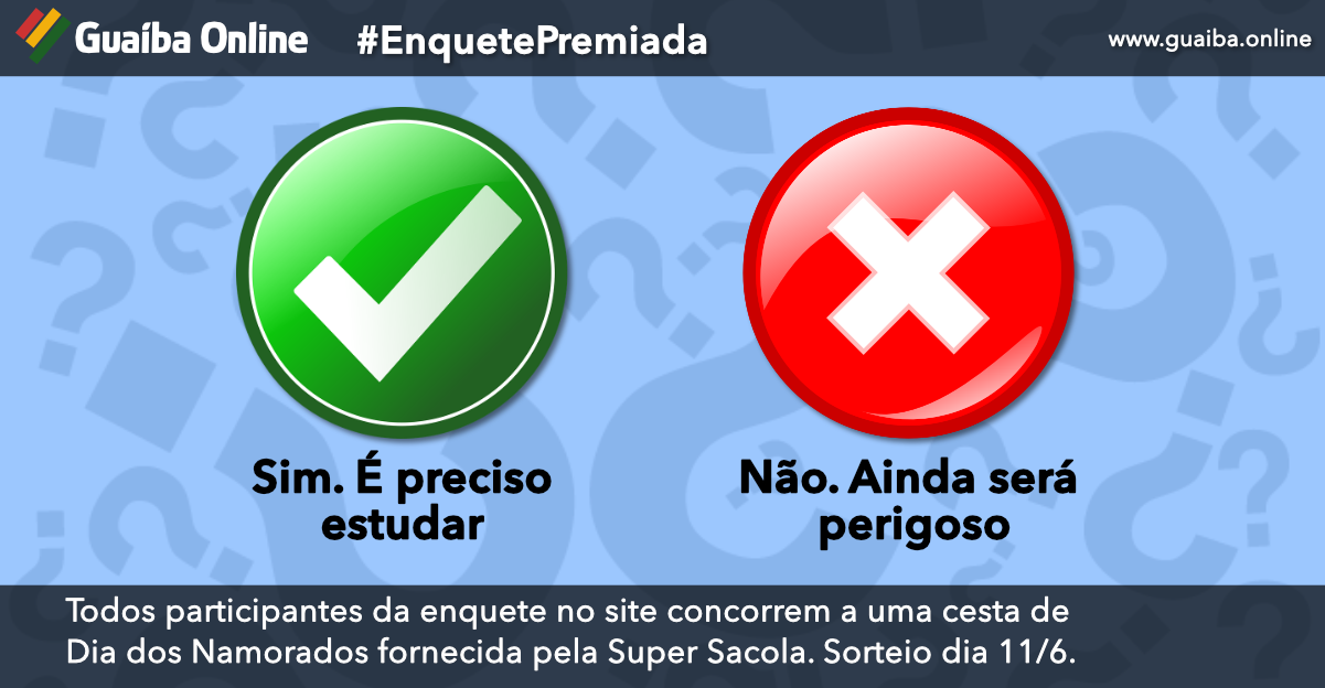 Se as aulas presenciais voltarem em julho você mandará seus filhos para a escola? Vote e concorra à cesta dos namorados