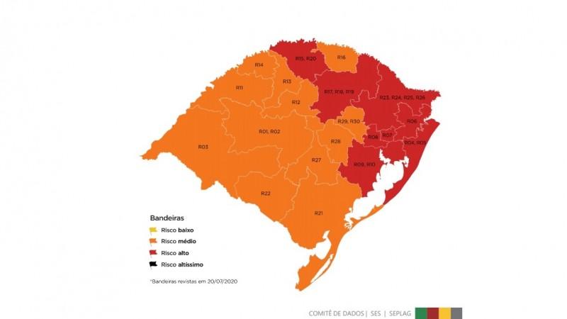 Mapa definitivo da 11ª rodada do Distanciamento Controlado tem oito regiões em vermelho