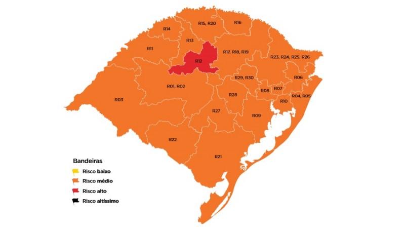RS fica com apenas uma bandeira vermelha na 25ª rodada do Distanciamento Controlado