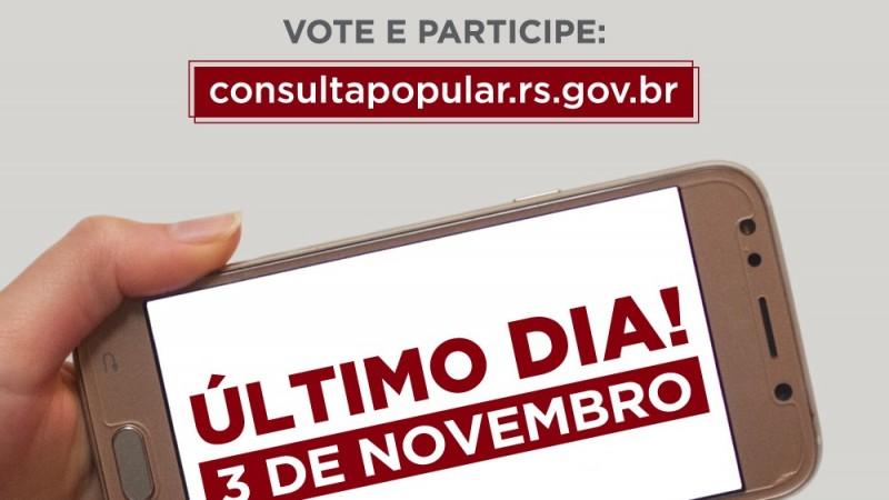 Votação na Consulta Popular termina nesta terça-feira, dia 3