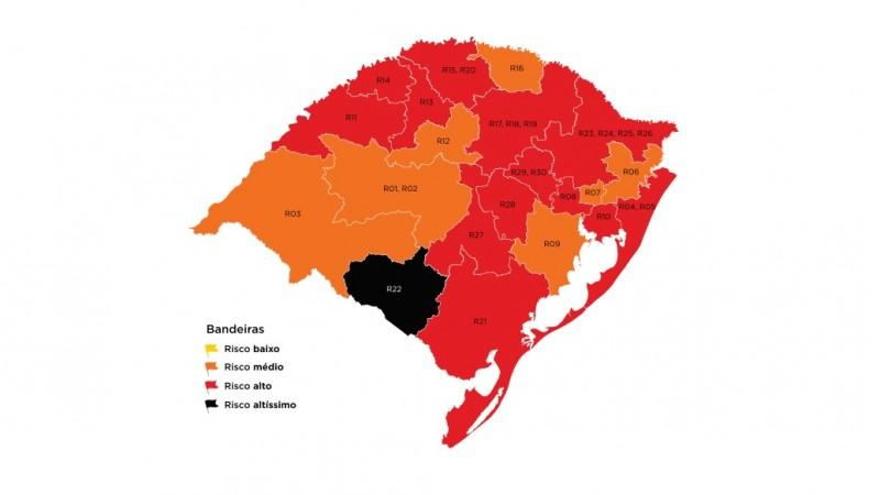 Com indeferimento de recursos, RS volta a ter bandeira preta no mapa definitivo da 35ª rodada