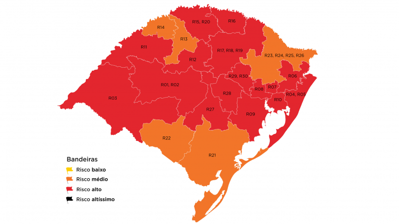 Com recursos negados, Estado tem 16 regiões em vermelho na 41ª rodada do Distanciamento Controlado