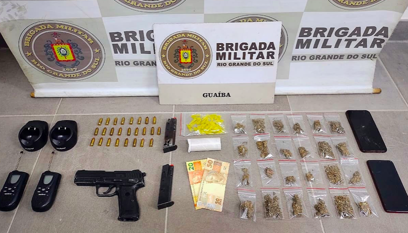 BM prende casal com drogas e armas no bairro Santa Rita em Guaíba
