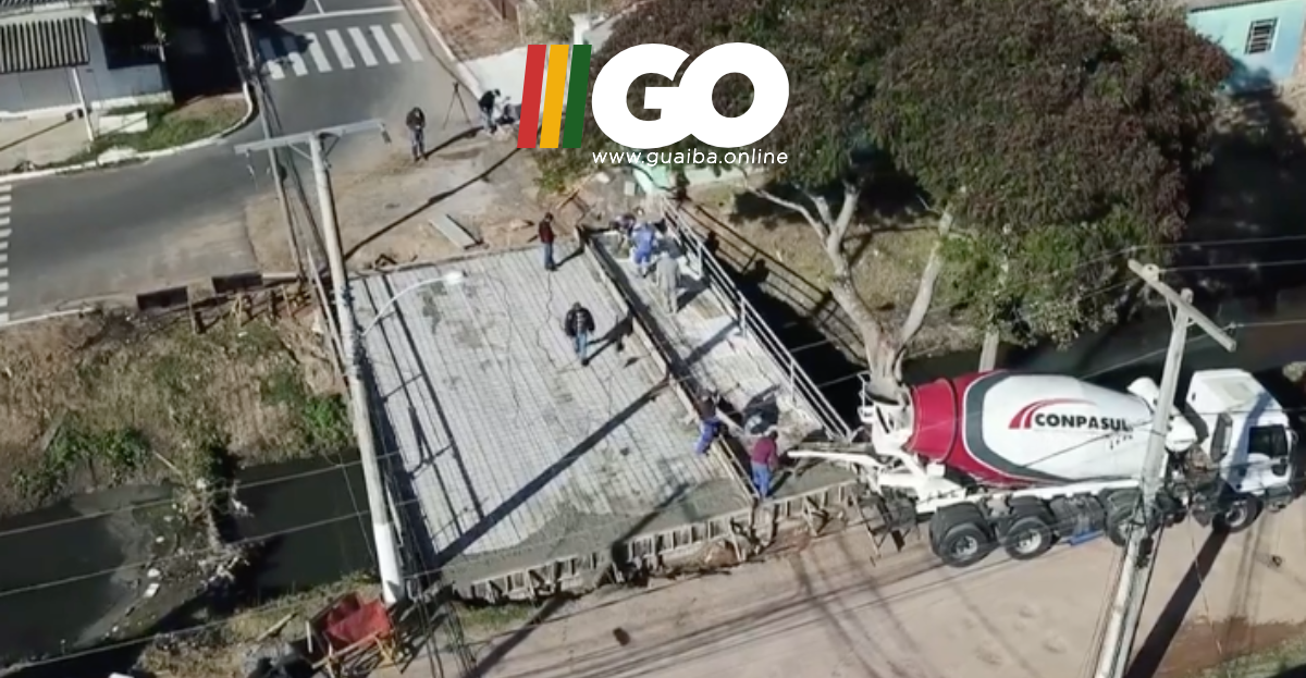 Obra da ponte na Rua Natal, no bairro Cohab Santa Rita, tem avanço em Guaíba