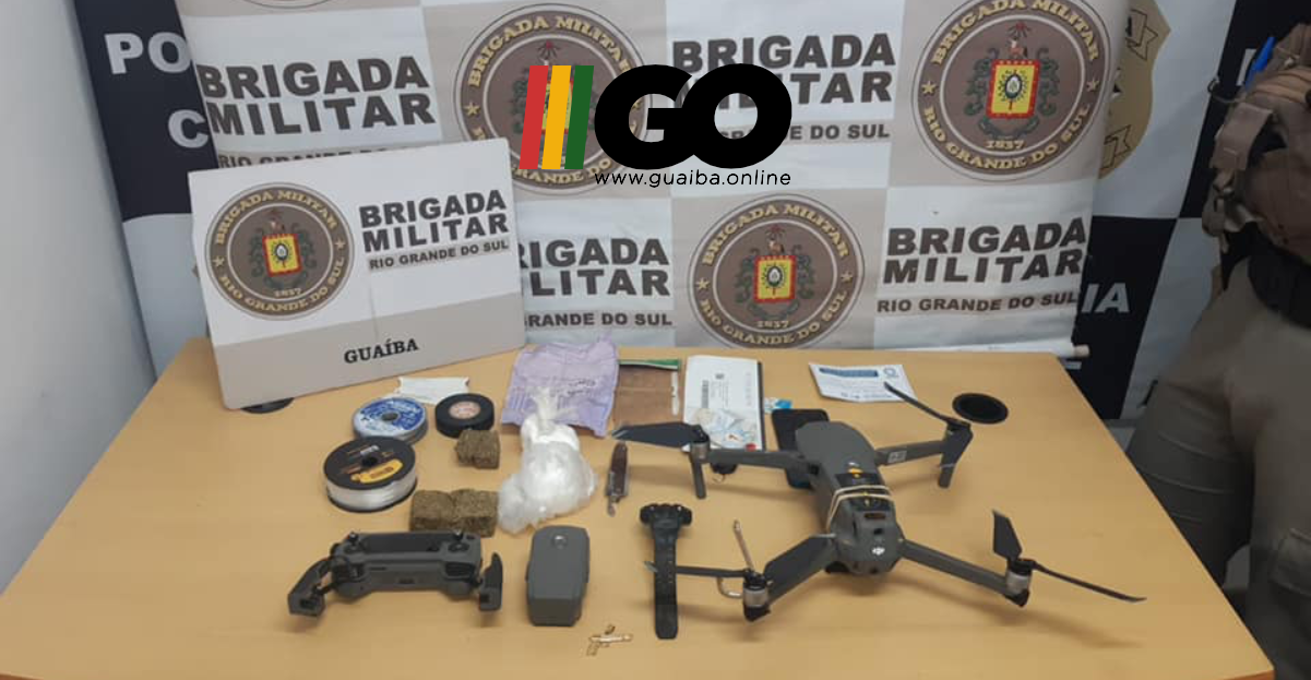 BM apreende material que seria levado Ã  penitenciÃ¡ria feminina de GuaÃ­ba por drone
