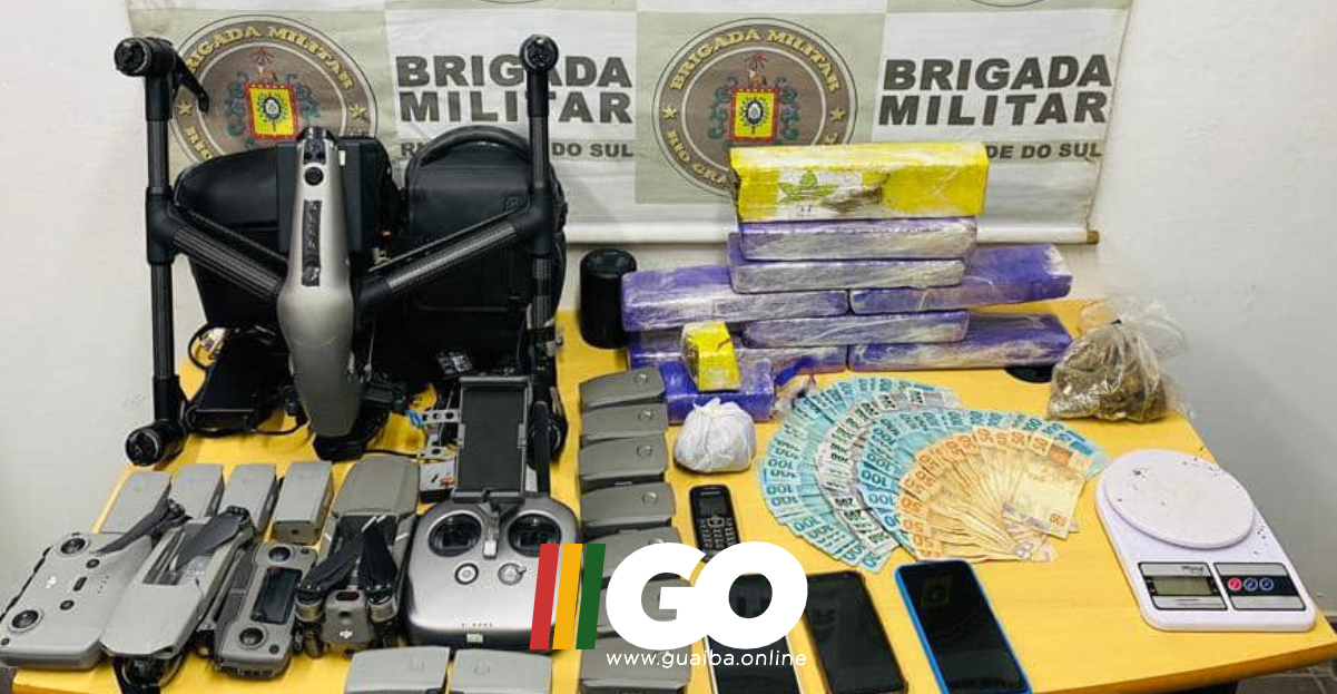BM de GuaÃ­ba prende no Jardim dos Lagos quadrilha que utilizava drones para entregar drogas