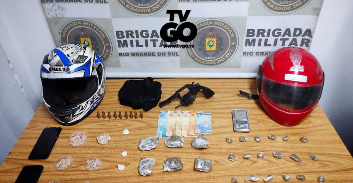 BM prende dupla na São Jorge suspeita de cometer assaltos e tráfico de drogas em Guaíba