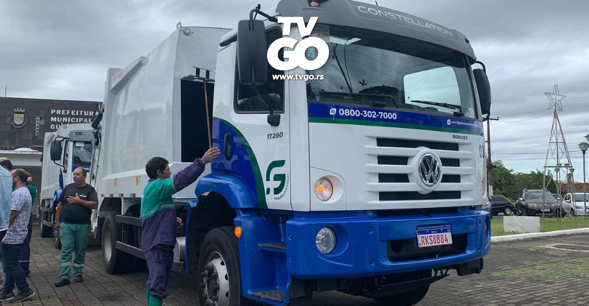 Com cinco novos caminhões, nova empresa de coleta de lixo começa a operar em Guaíba