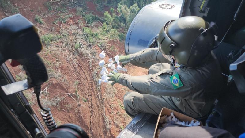 Helicópteros lançam 5 milhões de sementes no Vale do Taquari