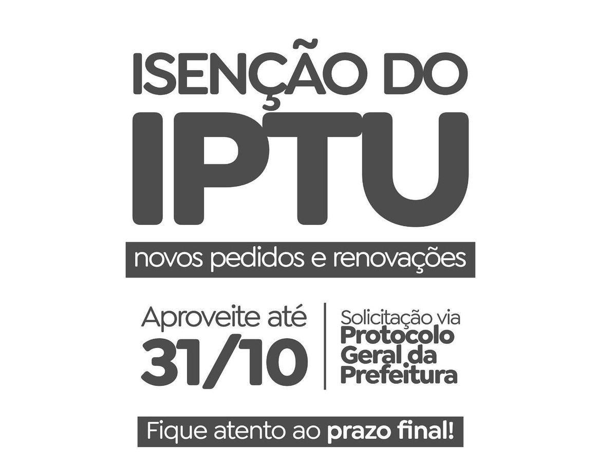 Alerta para o prazo de isenção do IPTU