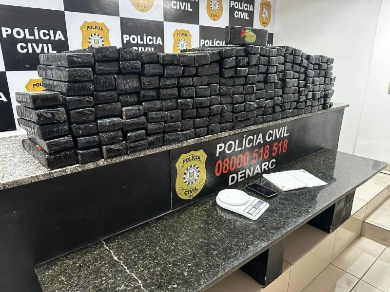 Polícia prende suspeito e apreende 164 quilos de maconha na região metropolitana