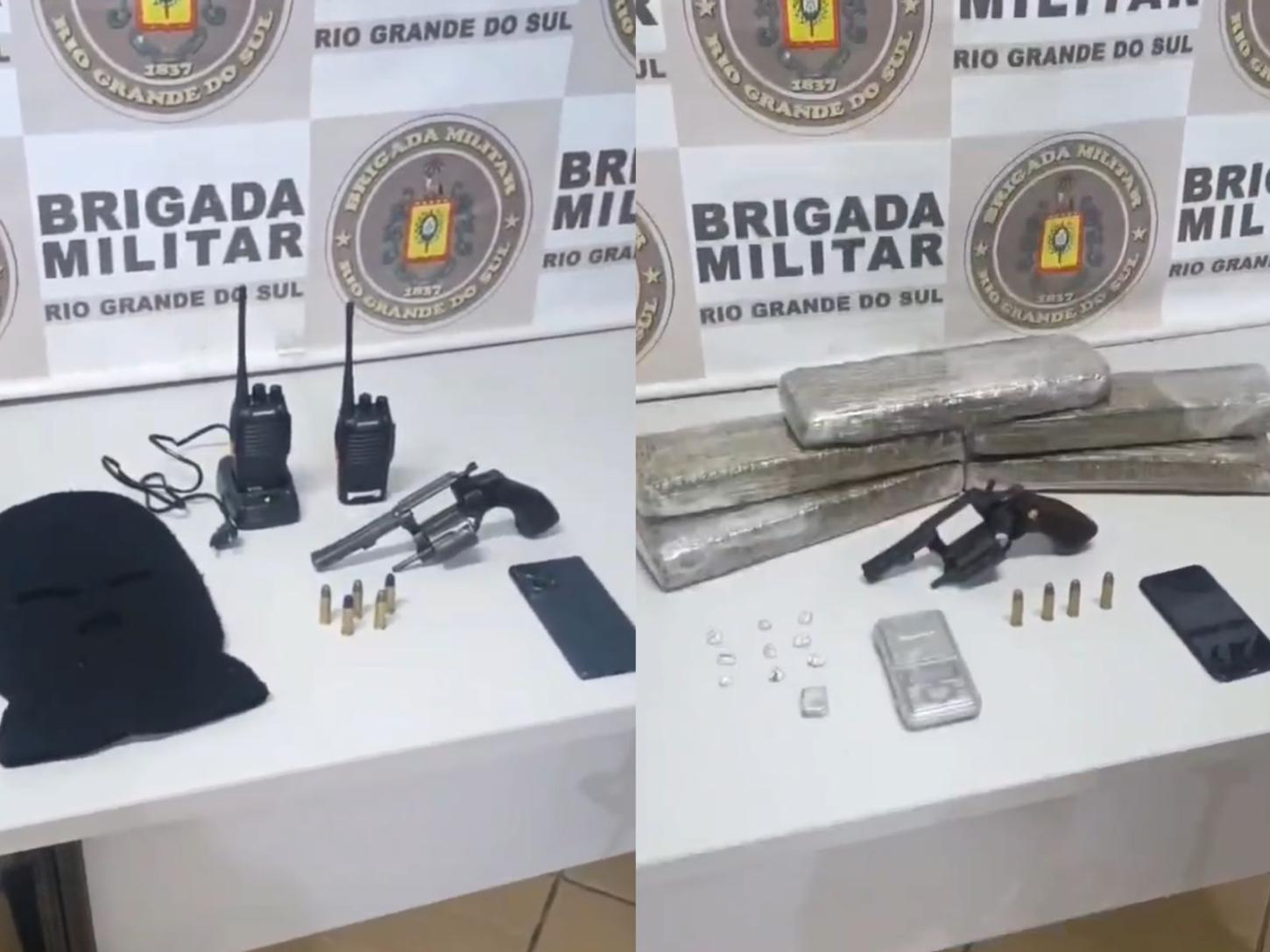 Brigada Militar prende três homens com armas e grande quantidade de drogas em Arroio dos Ratos