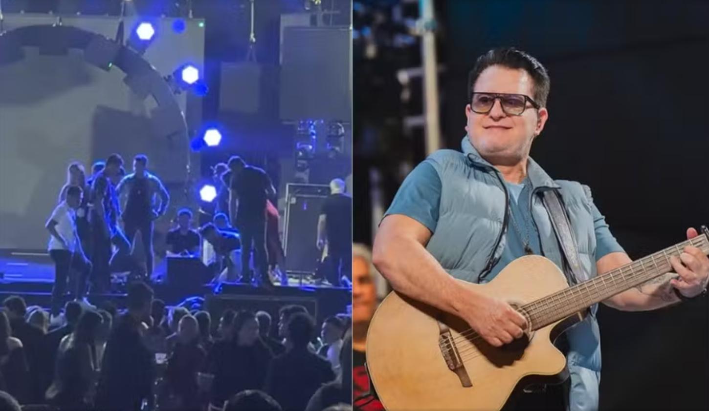 Cantor Marrone é internado após queda durante show em Goiânia