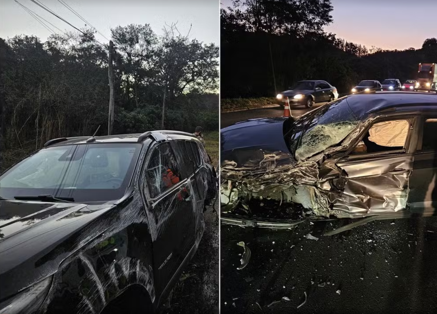 Veículo com cantor da dupla César Menotti e Fabiano se envolve em acidente na BR-040