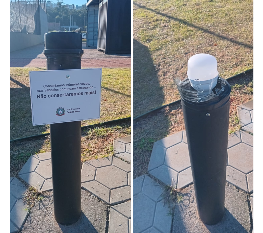 Vandalismo gera ação inédita em Campo Bom: luminárias não serão mais substituídas