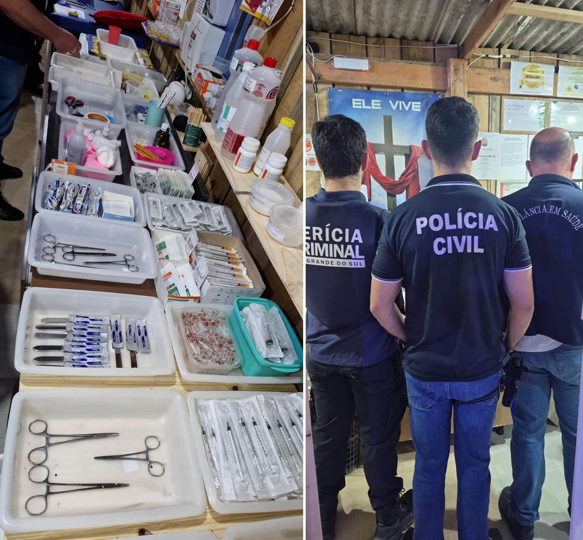 Polícia Civil encerra atividades de centro espírita suspeito de realizar cirurgias ilegais em Rio Pardo
