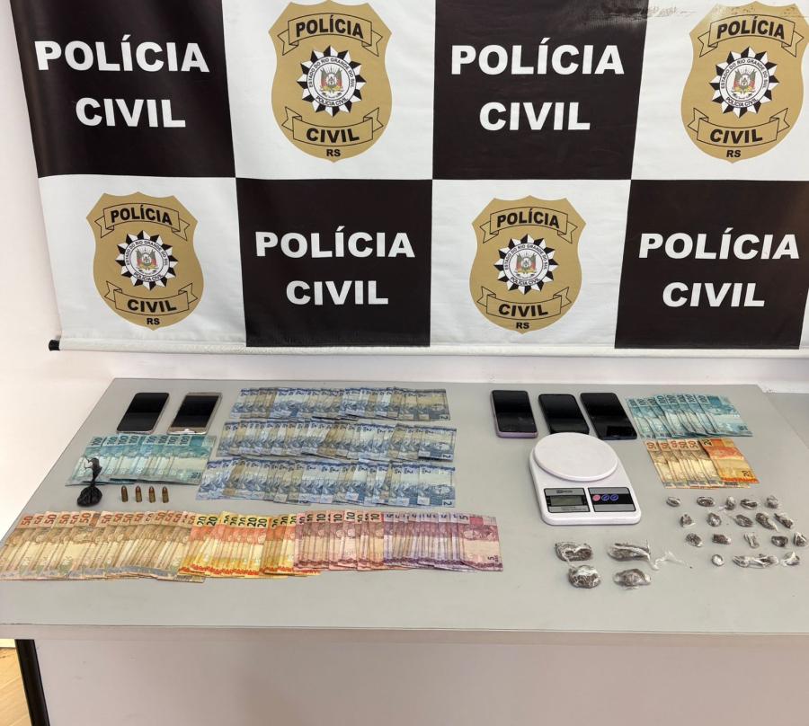 Operação da Polícia Civil prende quatro homens e apreende drogas e munições em Butiá