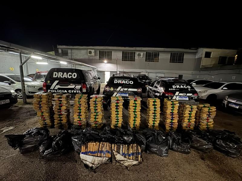 Apreensões da Polícia Civil superam uma tonelada de maconha em menos de 12 horas no Sul do Estado