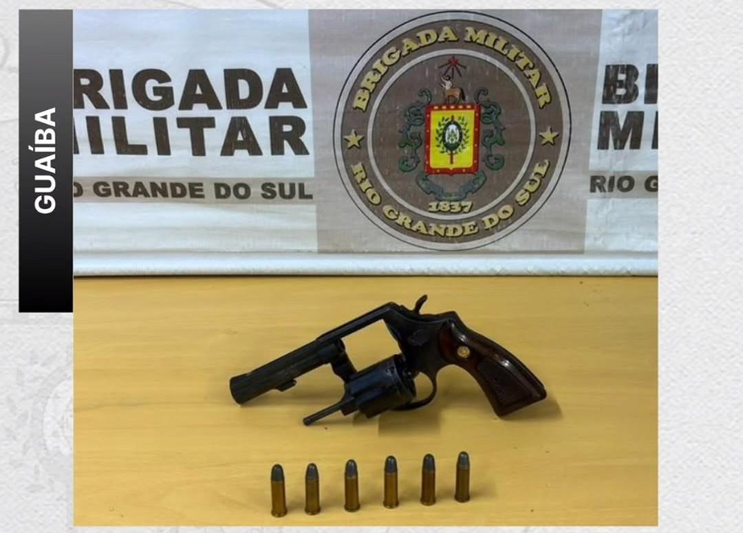 Brigada Militar prende homem por violência doméstica e apreende revólver calibre 38 em Guaíba