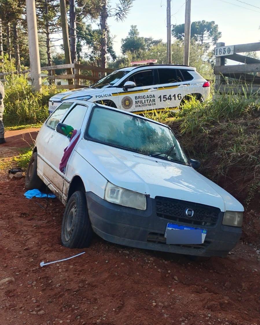 Brigada Militar recupera veículo furtado e prende suspeito em flagrante em Butiá