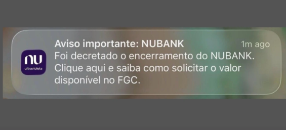Mensagem sobre suposta liquidação do Nubank gera preocupação entre clientes; banco e BC negam encerramento