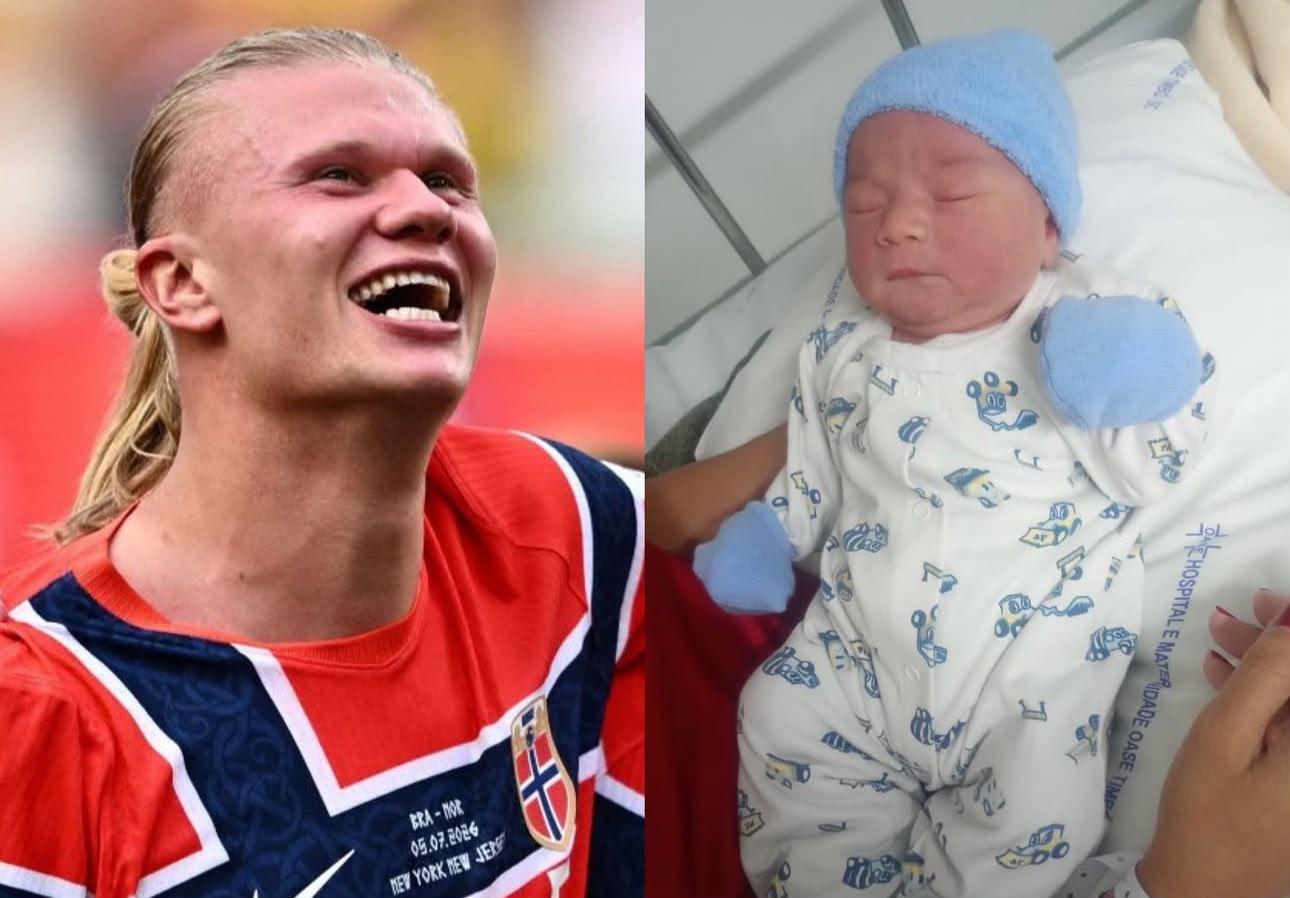 Bebê nasce em SC e recebe nome Haaland em homenagem ao atacante norueguês