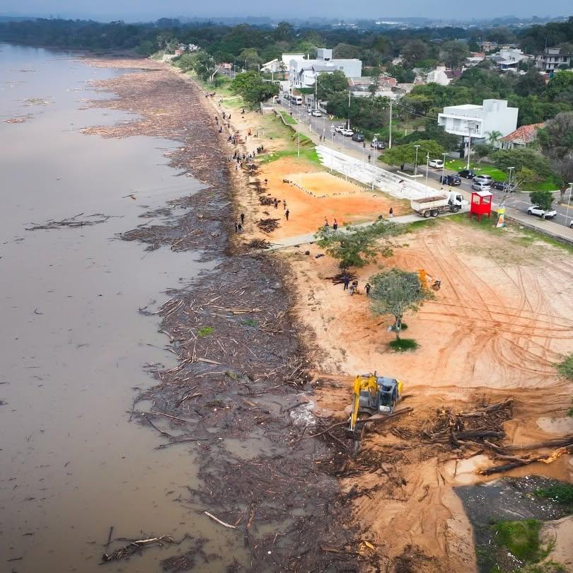 Prefeitura de Guaíba informa remoção de cerca de 220 toneladas de resíduos da orla após temporais