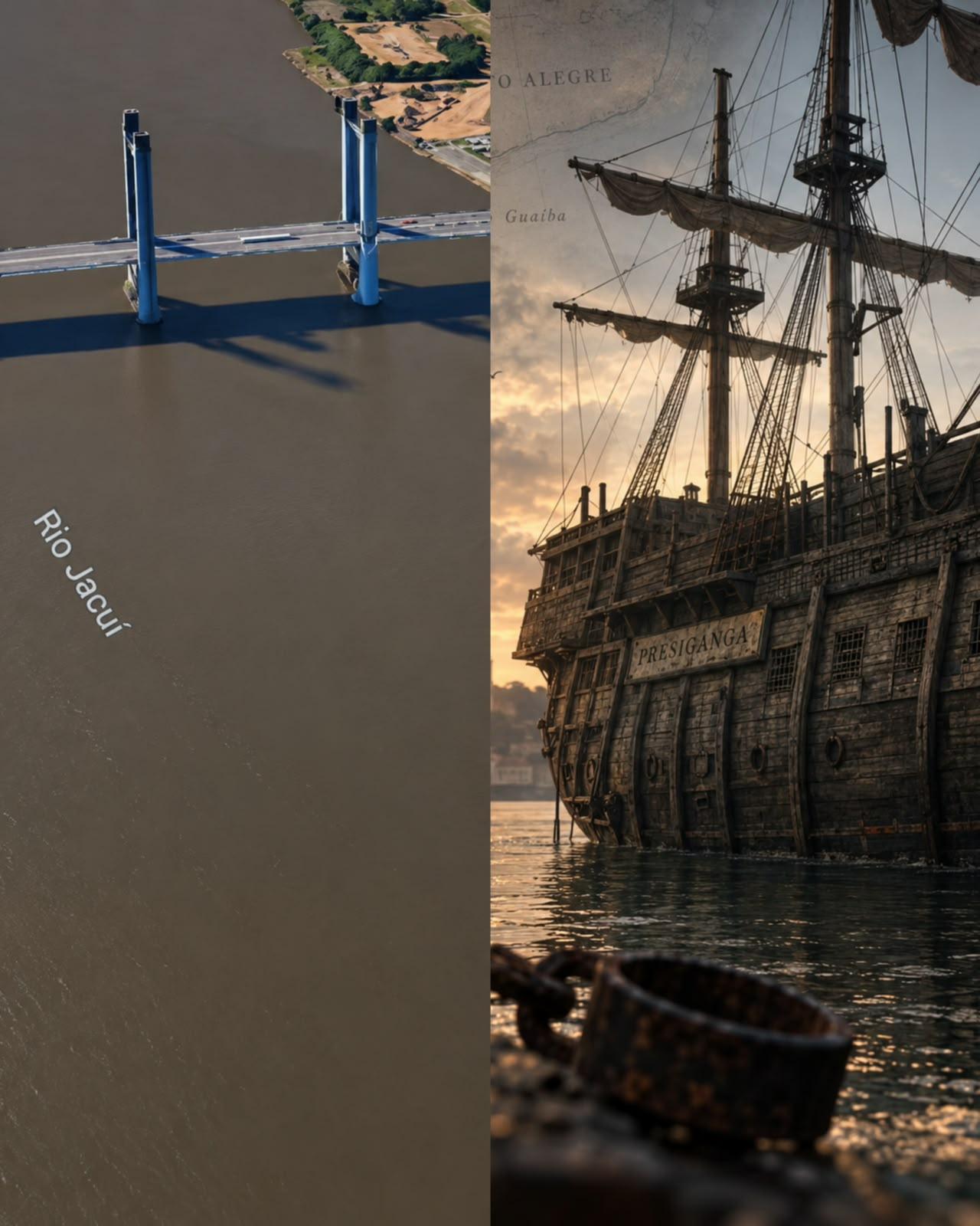 Um “navio fantasma” está no fundo do Guaíba e milhares passam por ele todos os dias sem saber
