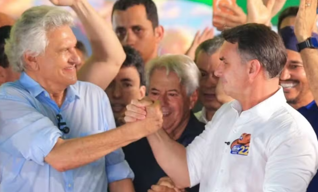 Ronaldo Caiado e Daniel Vilela anunciam apoio a Flávio Bolsonaro no segundo turno contra Lula