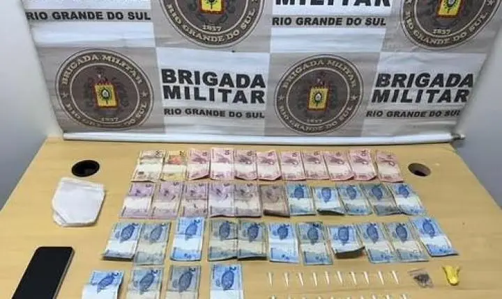 Brigada Militar prende dois homens por tráfico e apreende 26 porções de cocaína em Eldorado do Sul