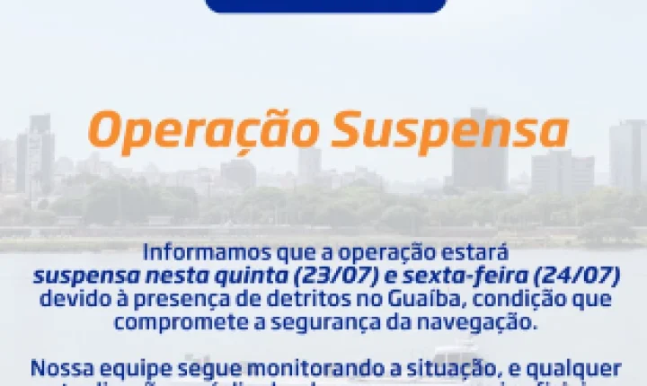 CatSul suspende operações entre Guaíba e Porto Alegre por causa de detritos no Guaíba
