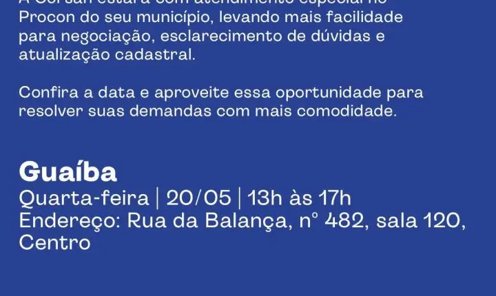 Corsan realiza atendimento especializado no Procon de Guaíba nesta quarta-feira