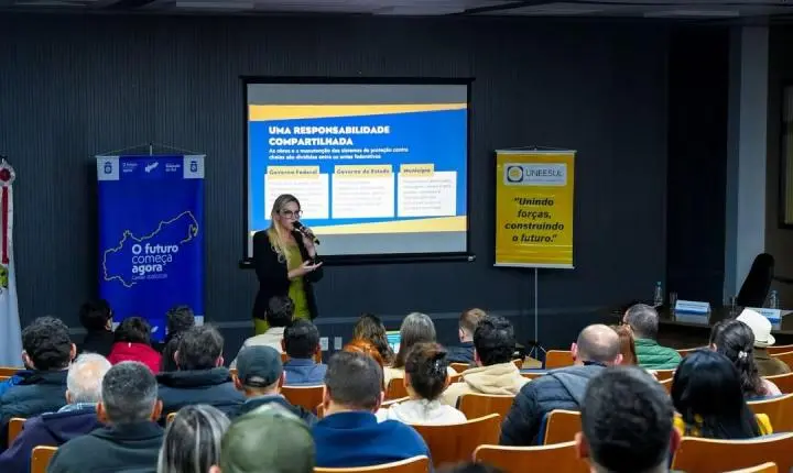 Empresários acompanham apresentação do anteprojeto do dique de proteção contra enchentes em Eldorado do Sul