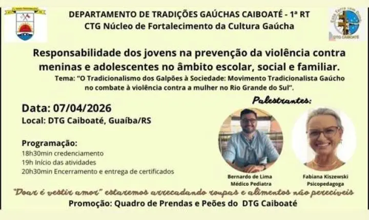 Evento em Guaíba aborda prevenção da violência contra meninas e adolescentes