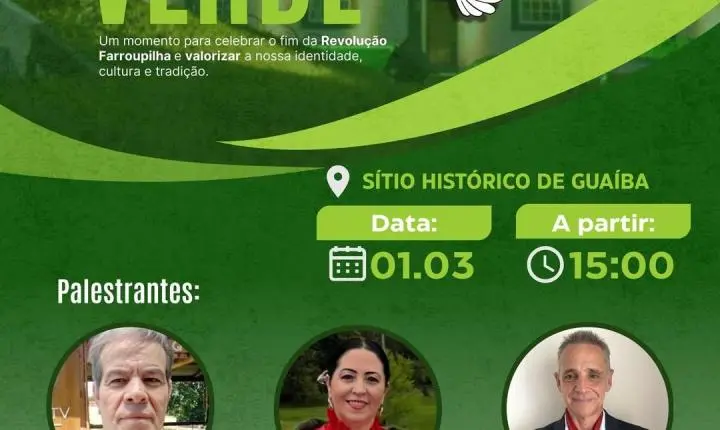 Evento “Paz de Ponche Verde” será realizado no Sítio Histórico de Guaíba em 1º de março