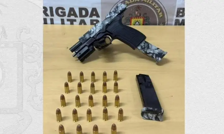 Homem é preso com arma de uso restrito durante ação da Brigada Militar em Eldorado do Sul