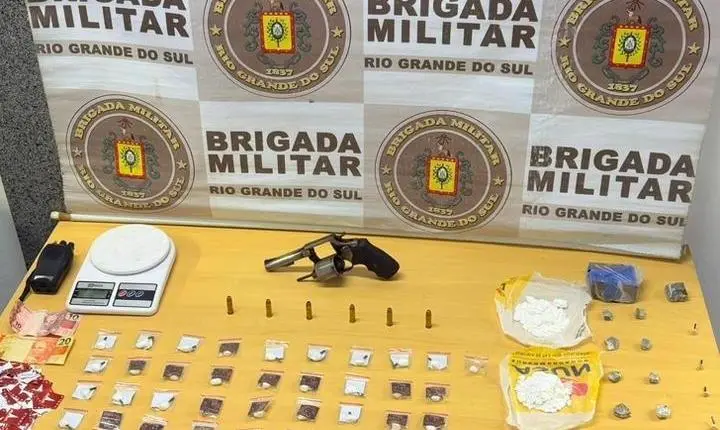 Homem é preso com arma e drogas durante ação da Brigada Militar em Guaíba