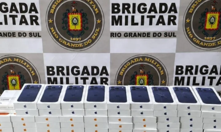 Homem é preso com carga de mais de 160 iPhones avaliada em R$ 1 milhão na fronteira com o Uruguai