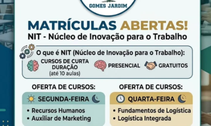 Inscrições para quatro cursos gratuitos no Instituto Gomes Jardim em Guaíba encerram nesta sexta