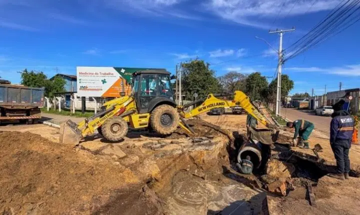 Obras de drenagem avançam na Avenida Mário Ribeiro para reduzir alagamentos em Eldorado do Sul