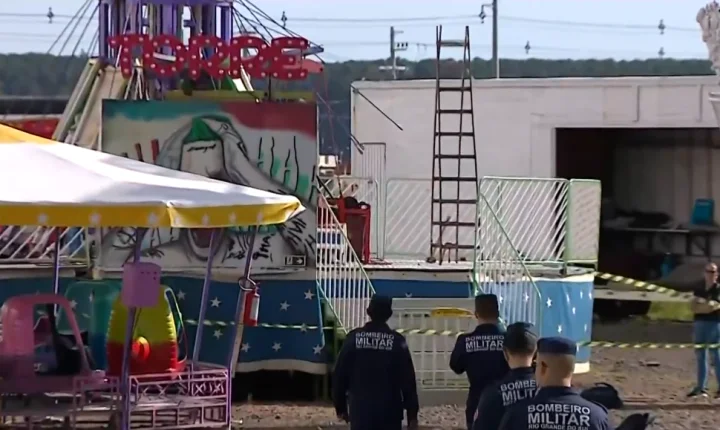 Perícia recolhe peças e amplia investigação sobre acidente em parque de diversões em Guaíba