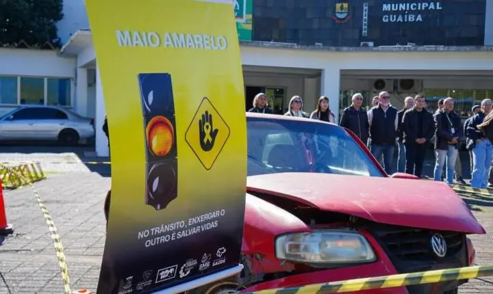Prefeitura de Guaíba inicia programação do Maio Amarelo com blitz educativa no Centro