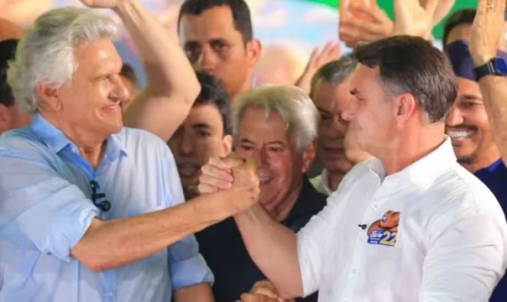 Ronaldo Caiado e Daniel Vilela anunciam apoio a Flávio Bolsonaro no segundo turno contra Lula