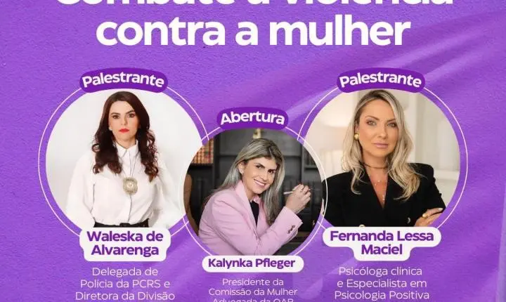 Seminário sobre violência contra a mulher será realizado no dia 12 de março em Guaíba